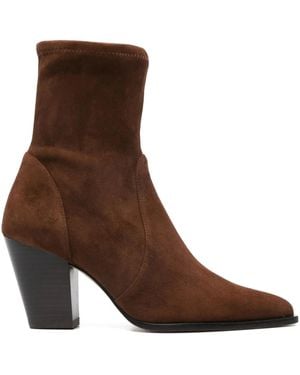 Stuart Weitzman Pointed-Toe Ankle Boots - Brown