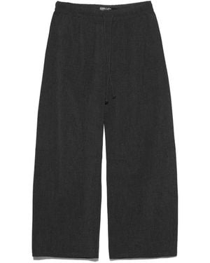Bimba Y Lola Dark Melange Fluid Corduroy Barrel Leg Trousers - Black