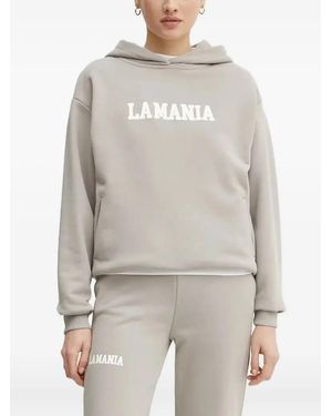 La Mania Logo-Print Hoodie - Gray