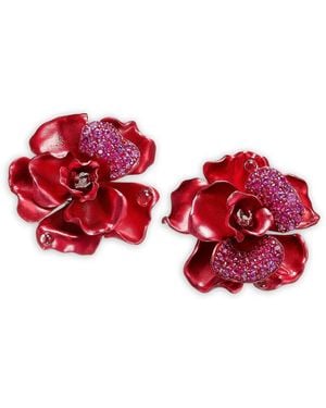 Anabela Chan 18K Crimson Camelia Multi-Stone Earrings - Red