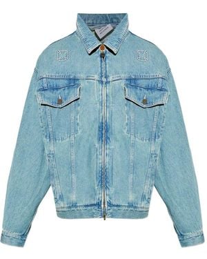Vetements Chaqueta vaquera con logo - Azul