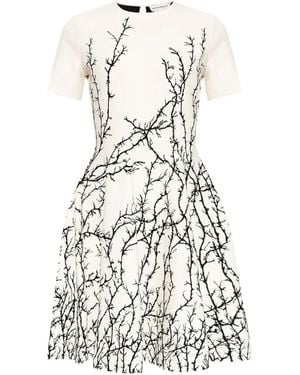 McQueen Thorn Branches Mini Dress - White