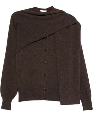 Ferragamo Scark-Detail Cardigan - Brown