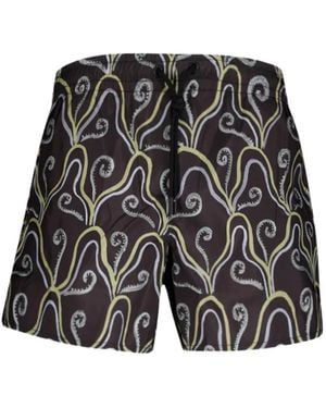 Commas Badeshorts Mit Abstraktem Muster - Grau