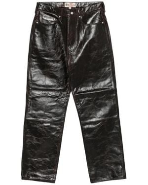Stussy Pantalones De Piel - Negro