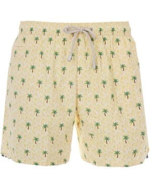 MC2 Saint Barth Comfort Light Palm-Print Drawstring Swim Shorts - Natural
