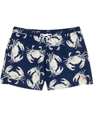 Maison Labiche Crab-Print Swim Shorts - Blue