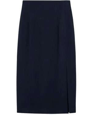 Margaux Lonnberg High-Waisted Midi Skirt - Blue