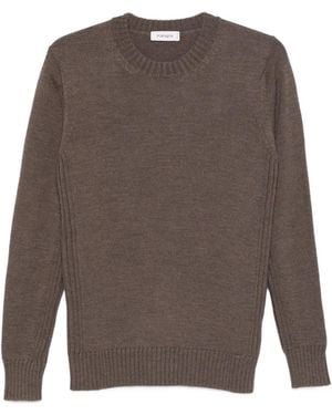 Kangra Ribbed Crew-Neck Jumper - Brown