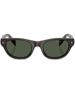 Prada Triangle-Detail Sunglasses - Green