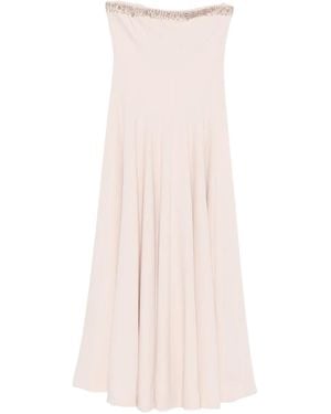 Costarellos Robe-Bustier À Ornements De Perles - Rose