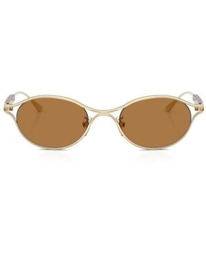 Tory Burch Deco Oval-Frame Sunglasses - Natural