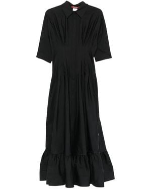 Max Mara Cotton Short-Sleeve Maxi Dress - Black