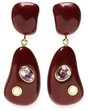 Lizzie Fortunato Satsuma Pearl Drop Earrings - Metallic
