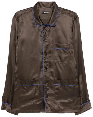 Tom Ford Dot Jacquard Shirt - Brown