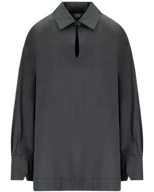 Max Mara Abano Keyhole-Detail Blouse - Gray