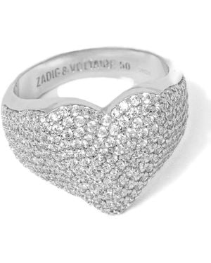 Zadig & Voltaire Heartbreaker Full Strass Ring - White