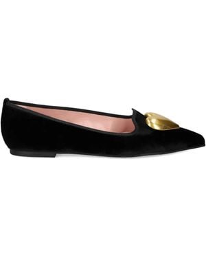 Pretty Ballerinas Ella Heart-Embellished Ballet Flats - Black