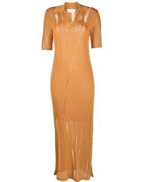 Calvin Klein Geripptes Strickkleid - Orange