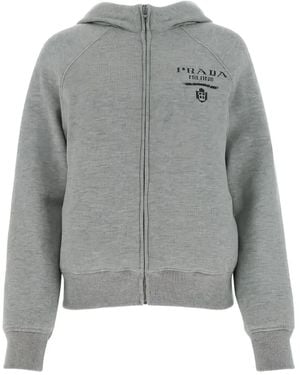 Prada Cashmere-Blend Hoodie - Grey