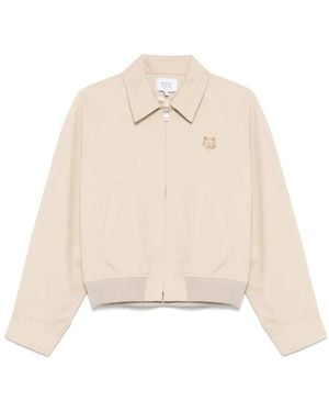 Maison Kitsuné Cropped Zip-Up Jacket - Natural