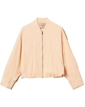 Twinset Kimono-Sleeve Bomber Jacket - Natural