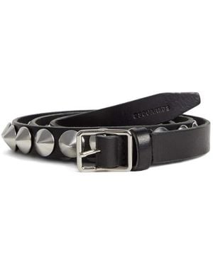 DSquared² Studded Buckle Belt - White