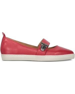 Moschino Buckle-Fastening Ballet Flats - Red