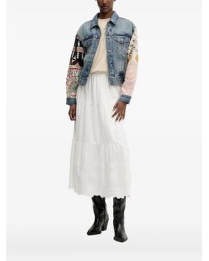 Desigual エンブロイダリー デニムジャケット - ブルー