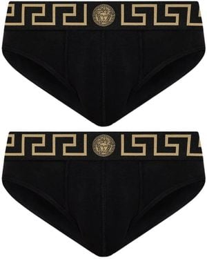 Versace Greca Medusa Briefs (Set Of Two) - Black