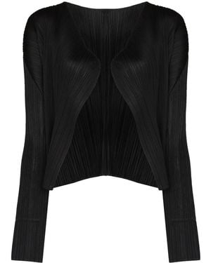 Pleats Please Issey Miyake Cárdigan de manga larga - Negro
