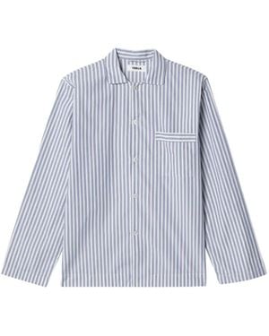 Tekla Gestreiftes Skagen Pyjama-Oberteil - Blau