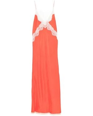forte_forte Lace V-Neck Maxi Dress - Red