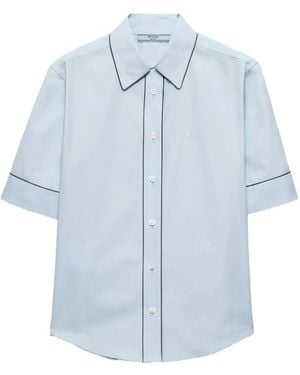 Prada Short-Sleeved Poplin Shirt - Blue
