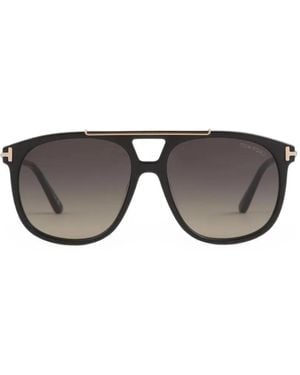 Tom Ford Eckige Sam Sonnenbrille Mit Doppelsteg - Grau
