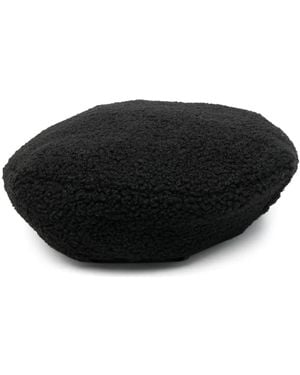 Kangol Logo-Patch Fleece-Texture Hat - Black