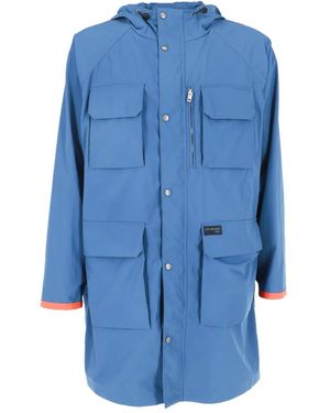 Fay Pockets Fisherman Hooded Jacket - Blue