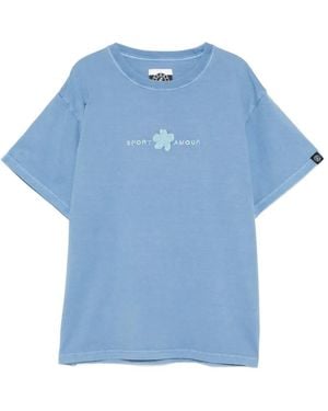 SPORT b. by agnès b. Logo-Print Cotton T-Shirt - Blue