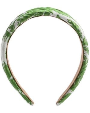 La DoubleJ Leaf-Print Padded Head Band - Green