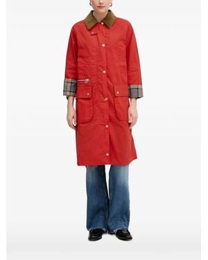 Barbour Manteau À Col En Velours Côtelé - Red
