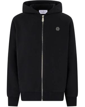 Philipp Plein Kapuzenjacke Mit Logo-Schild - Schwarz