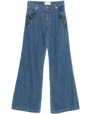 ERMANNO FIRENZE Crystal-Embellishment Jeans - Blue