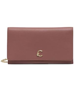 Coccinelle C-Me Light Logo-Plaque Chain-Link Clutch Bag - Purple