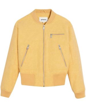 Apparis Faux-Leather Bomber Jacket - Yellow