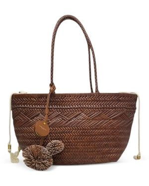 Gianni Chiarini Medium Paloma Braided Pompom Shoulder Bag - Brown
