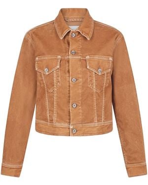 Rabanne Contrast-Stitching Jacket - Brown