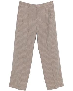 sunflower Pinstripe Pleated Trousers - Grey