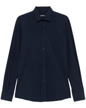 KARL LAGERFELD Long-Sleeve Button-Down Shirt - Blue