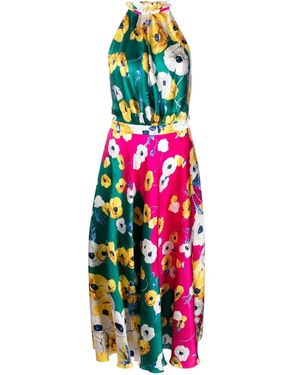 Raquel Diniz Blossom-Print Halterneck Dress - White