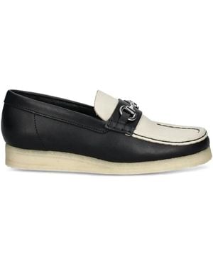 Clarks Two-Tone Leather Loafers - Black